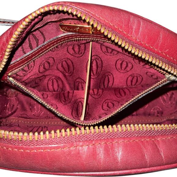 Cartier Must de Cartier Burgundy Leather Crossbody Shoulder Bag With Dustbag - Picture 10 of 16